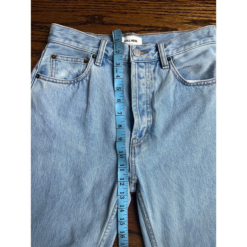 STILL HERE Tate jeans Sz. 26 black & white stripes vintage blue street wear - Picture 6 of 9